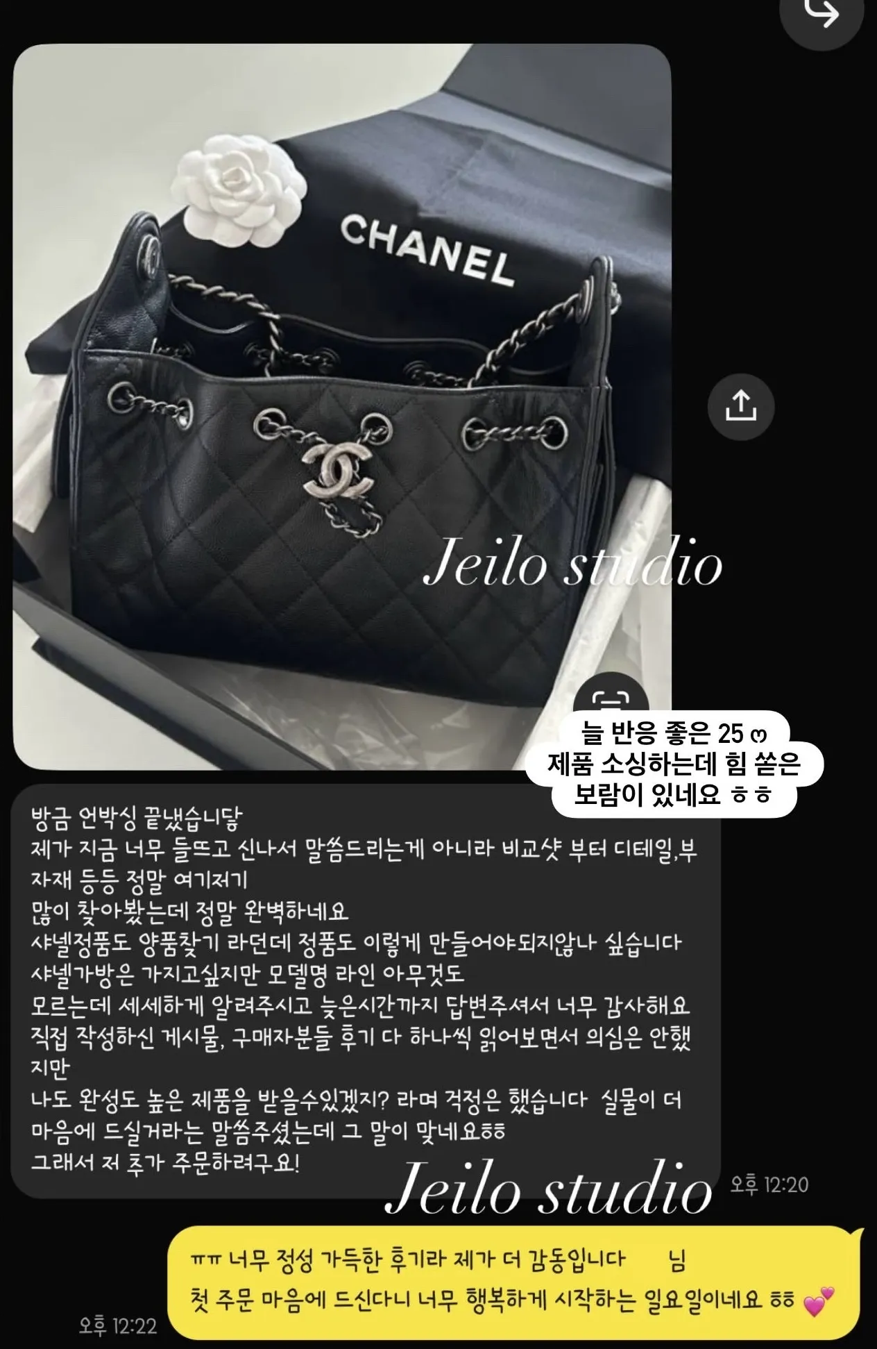 샤넬 25백 미니 블랙 은장