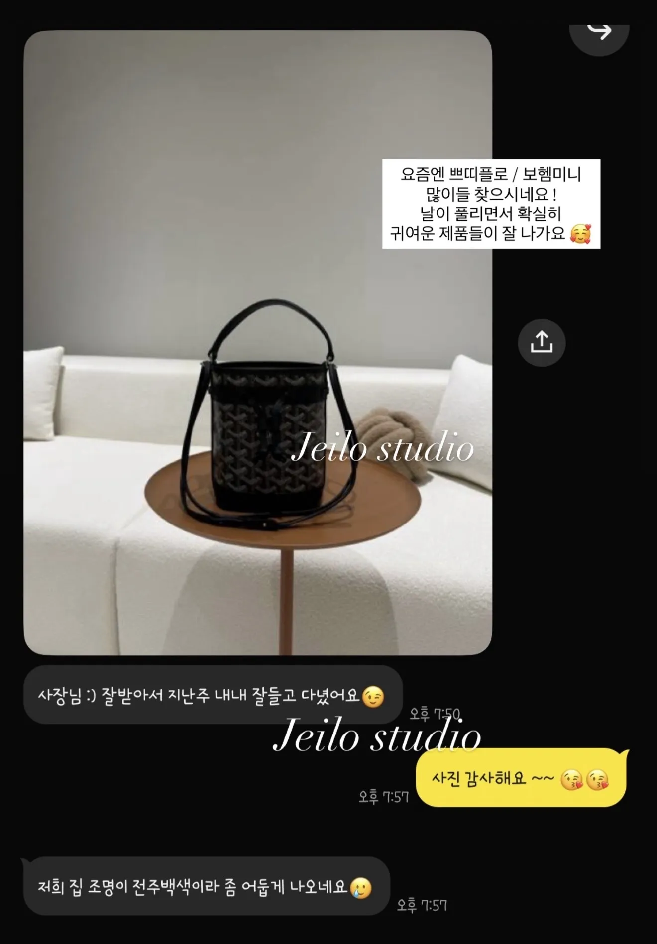 고야드 쁘띠플로 블랙